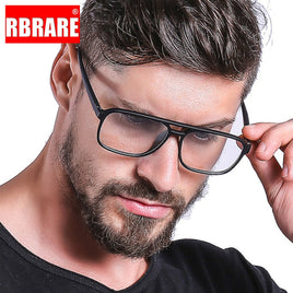 RBRARE - Original Square Glasses Frame Men Retro Eyeglasses Frames Men/Women Vintage for Men Anti Blue Light Transparent Eyewear Okulary