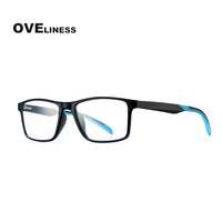 OVELINESS - Original TR90 glasses frame men myopia Prescription computer spectacle frames women Ultra light square eyeglasses frames for men eyewear