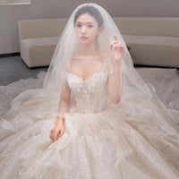 Original Boat Neck Wedding Dress Luxury Lace Embroidery Bridal Ball Gown Classic Off The Shoulder Wedding Gown Customize Plus Size DIGITAL OFFICE ELECTRONIC