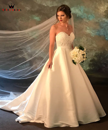 Original Elegant Plus Size Wedding Dresses Ball Gown Sweetheart Satin Lace Appliques 2022 New Design Formal Bride Gowns Custom Made JY70 DIGITAL OFFICE ELECTRONIC