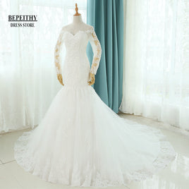 Original Hot Sale Sweetheart Ivory Lace Wedding Dresses For Women 2022 White Long Sleeves Court Train Sexy Bridal Gown Vestidos De Novias DIGITAL OFFICE ELECTRONIC