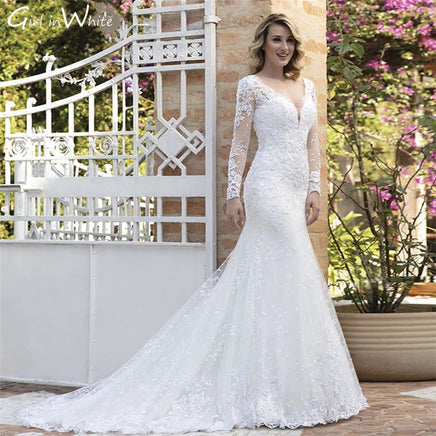 Original Luxury Sexy Mermaid Wedding Dress 2022 Lace Appliques Sexy Illusion Back Bride Dresses Vestidos De Novia Bridal Gowns DIGITAL OFFICE ELECTRONIC