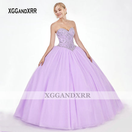 Original Sexy Sweetheart Light Purple Quinceanera Dresses 2021 Elegant Beading Crystals Long Ball Gown Prom Dress Violet Tulle Party Gown DIGITAL OFFICE ELECTRONIC