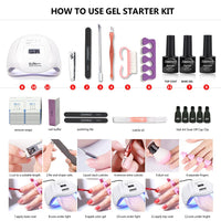 Manicure Set for Nail 50 Color Gel Nail Polish Kit with Led Nail lamp Nail drill Machine Acrylic Kit Nail Tool Nail Art Tools