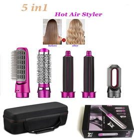 5 in 1 Hair Dryer Hair Curler Heat Comb Multi-functional Curling Iron Hair Straightener Brush Styling Tool Hair Dryer Household