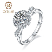 Original GEM & BALLET Wedding Moissanite Diamond 585 14K 10K 18K Gold 925 Silver 1Ct Moissanite Fashion Flower Designs Jewelry Women Ring