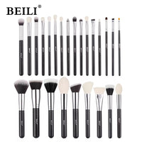 BEILI 25/30/42 Pieces Complete Professional Makeup Brushes Set  Eye Shadow Foundation Powder Natural Goat Synthetic Hair Black