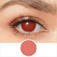 PINK MAGIC - Original 1 Pair Halloween Contacts Lenses Color Contacts Red Blackout White Contacts for Eye Anime Cosplay Contacts White Mesh Blind Lens