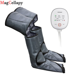 Electric Air Compression Leg Massager Pneumatic Foot and Calf Heated Air Wraps Handheld Controller Muscle Relax Pain Relief