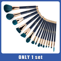 Jessup 1/3/8 sets Vegan Makeup Brushes Set 15pcs Powder Foundation Eyeshadow Eyeliner Blending Contour Concealer Smudge Spoolie