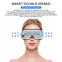 Eye Massager 6D Smart Airbag Vibration Eye Care Instrument Hot Compress Bluetooth Eye Massage Glasses Fatigue Pouch &amp; Wrinkle