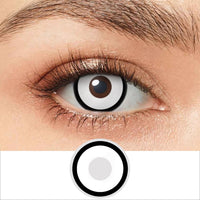 PINK MAGIC - Original 1 Pair Halloween Contacts Lenses Color Contacts Red Blackout White Contacts for Eye Anime Cosplay Contacts White Mesh Blind Lens