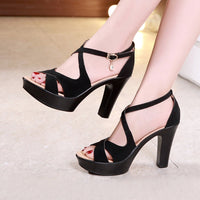 Original Sexy High Heels Sandals Ladies Shoes Summer 2022 Block Heel Platform Gladiator Sandals Women Party Sandals Plus Size 32-43