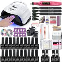 Manicure Set With 120W/80W/54W Led Nail Lamp Nail Set 35000RPM Nail Drill Machine 40 Color UV Polish Gel Nail Kit Tools Set