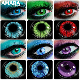 AMARA LENSES - 2pcsCosplay Anime Eyes Lenses for Eyes AYY Series Makeup Sharingan Beauty Contact Lenses Eye Cosmetic Color Lens Eyes