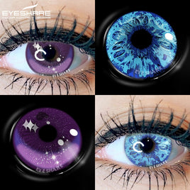 EYESHARE - Original Color Contact Lenses For Eyes 2pcs Anime Cosplay Colored Lenses Blue Purple Halloween Lenses Contact Lens Beauty Makeup