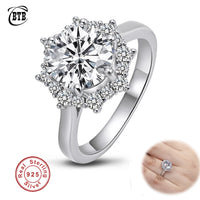 Original 925 Silver Moissanite Certified Diamond Ring Classic 8 Claw Design D Color Moissanite Engagement Wedding Ring Luxury Jewelry