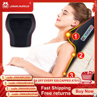 Jinkairui Electric Heat Neck Shoulder Back Waist Leg Foot Body Cervical Massager with 16 Roller Massage Cushion Car Home