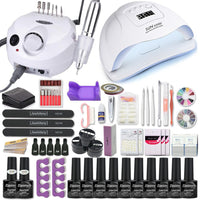 Manicure Set With 120W/80W/54W Led Nail Lamp Nail Set 35000RPM Nail Drill Machine 40 Color UV Polish Gel Nail Kit Tools Set