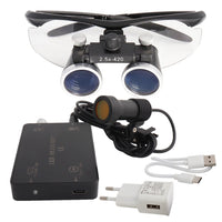 Dental Loupes Dental Magnifier Medical Loupes Binocular 2.5 3.5x420 Headlight Headlamp 3W 5W Filter Wired Wireless USB Belt Clip