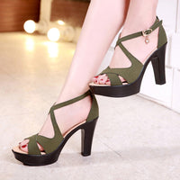 Original Sexy High Heels Sandals Ladies Shoes Summer 2022 Block Heel Platform Gladiator Sandals Women Party Sandals Plus Size 32-43