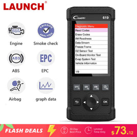 LAUNCH - Original CR619 OBD2 Automotive Scanner Engine ABS SRS ODB 2 Scan Tool Launch OBDII Code Reader Car Diagnostic Tools LAUNCH X431