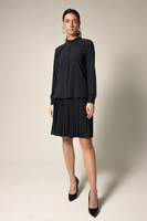 Stylish Pleated Blouse in Black