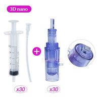 Micro Needles 30PCS and Syringe Tube 30 Pcs Cartridge  Only Fit on Hydra Injector Aqua Derma Pen