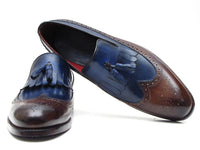 Paul Parkman Kiltie Tassel Loafer Dark Brown & Navy (ID#KT44BN)