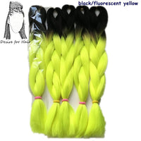 Desire for Hair 10packs Per Lot 24inch 100g Heat Resistant Synthetic Ombre Jumbo Braiding Box Hair Red Yellow Blue Green 4 Tone