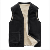 SEAHAING - Original Casual Sleeveless Jacket Autumn Winter Men Warm Fleece Mens Vest Jacket Velvet Thick Sleeveless Men's Vest Gilet Clothing 5XL