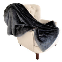 Two Tone Gray/Amber Handmade Luxury Throw With Floral Backing