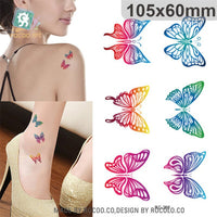 3D Butterfly Body Art Waterproof Temporary Tattoos for Men Women Sexy Colours Small Sticker Wholesale RC2206