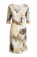 CONQUISTA FASHION - Original Faux Crossover Print Dress