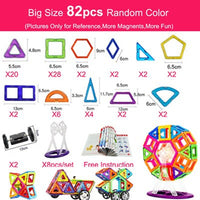 3D Magnetic Designer Construction & Building Toys 44-157pcs Big Size Magnetic Blocks Magnets Building Blocks Toys for Children