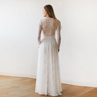 BLUSHFASHION - Original Round Neckline Bridal Lace Dress #1147