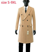 CHEN ZE JIA - Original 2024 New Arrival High Quality Autumn Wool Overcoat Double Breasted Coat Men Fashion Trend Casual Thick Super Large Size S-8xl9xl