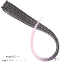 LUPU Synthetic Hair Extensions Long Straight Clip Ombre Grey Red Pink Colored Rainbow Highlight Strands of Hair on Hairpins