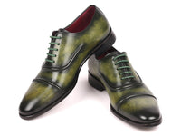 Paul Parkman Men's Cap-Toe Oxfords Green (ID#077-GRN)