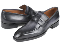 Paul Parkman Gray Burnished Goodyear Welted Loafers (ID#37LFGRY)