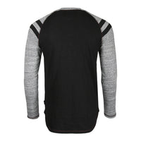 ZIMEGO Men's Long Sleeve Athletic Stripes Arm Contrast Raglan Henley - ZGLS555