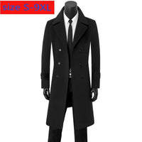 New Men Cashmere Overcoat Jacket Youth Wool Warm Tide Casual X-Long Double Breasted Thick Mens Wool Coat Plus Size S-7xl 8XL 9XL