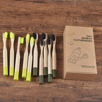 10PC Kids Bamboo Toothbrush Soft Bristles Eco Biodegradable Plastic-Free Oral Care Toothbrush 8 Colors Child Bamboo Toothbrush