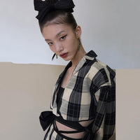 MARIGOLDSHADOWS - Original Kanon Plaid Long Sleeve Shirt