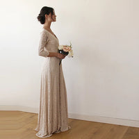 BLUSHFASHION - Original Golden Wrap Lace Wedding Dress #1124