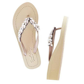 Original Shoes Greenwich - Rhinestone Mid Wedge Flip Flops