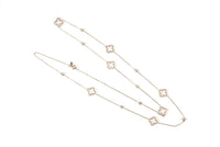 Original Open Clover Long Necklace Rosegold