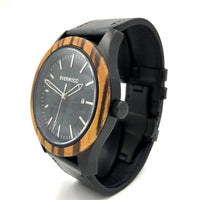 Inverness - Zebrawood & Black Leather