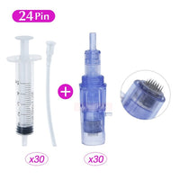 Micro Needles 30PCS and Syringe Tube 30 Pcs Cartridge  Only Fit on Hydra Injector Aqua Derma Pen