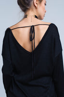 Q2 - Original Black Knit Sweater With Gold Lurex Detail